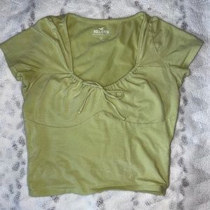 Medium Cropped Green Hollister Shirt